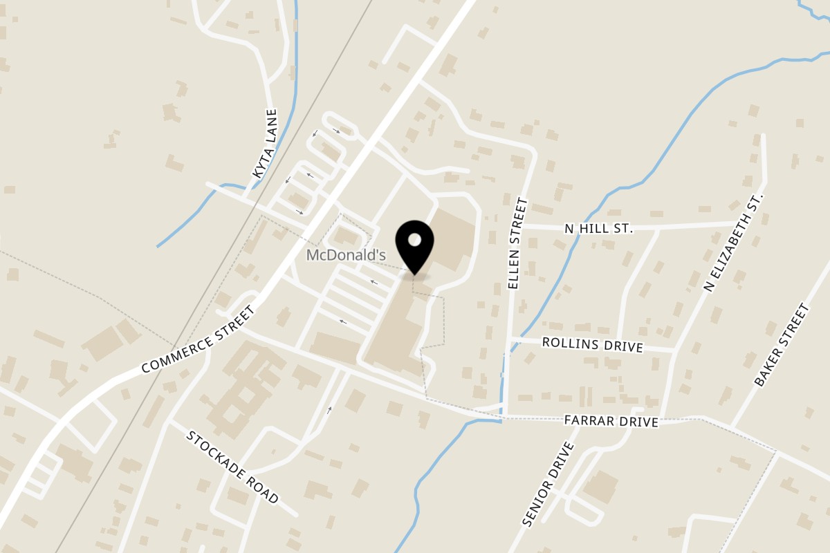 Map showing the location of AJ's Subs N'Sweets on 11248 Commerce St in Summerville